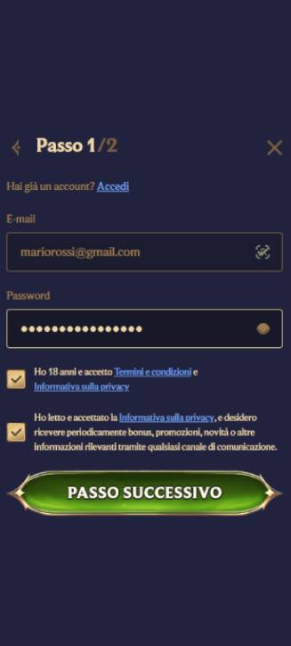Processo di registrazione di Divaspin su smartphone Processo di registrazione di Divaspin su smartphone